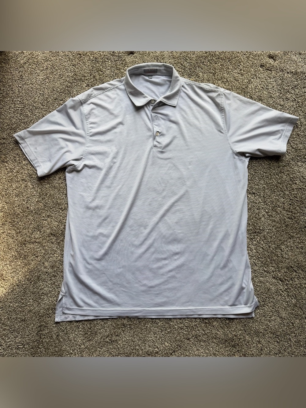 Peter Millar Summer Comfort Golf Polo Shirt Men’s 2XL Black Micro-Stripes EUC